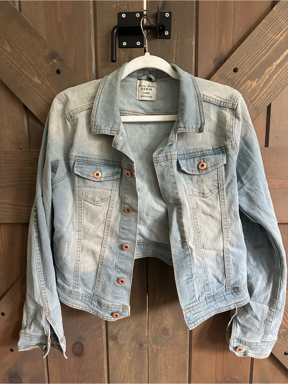 Love Tree Light Blue Denim Jean Jacket - Women